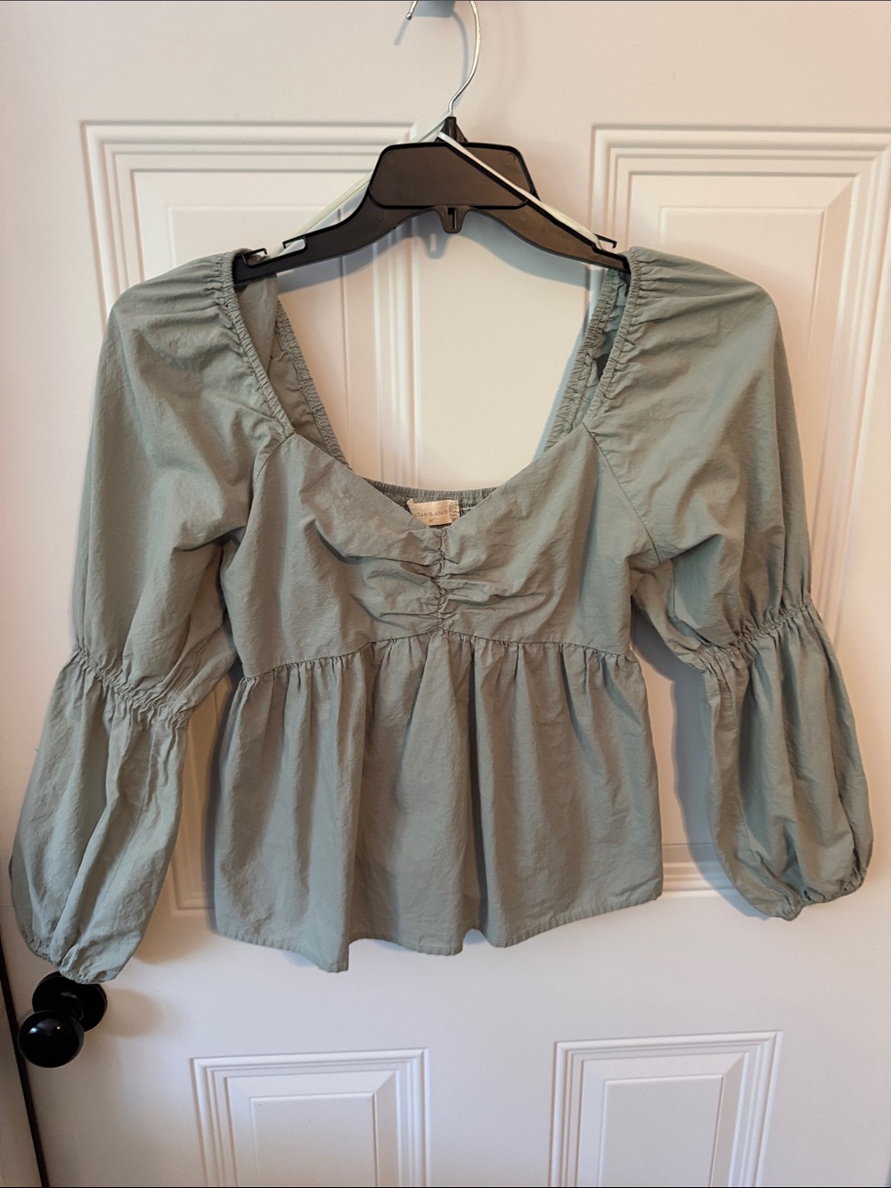 Altar'd State Sage Green Peasant Top